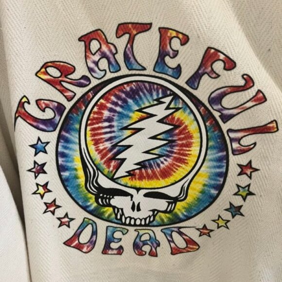 Grateful Dead Natural Baja With SYF Skull Rainbow Design NWT - Picture 4 of 4